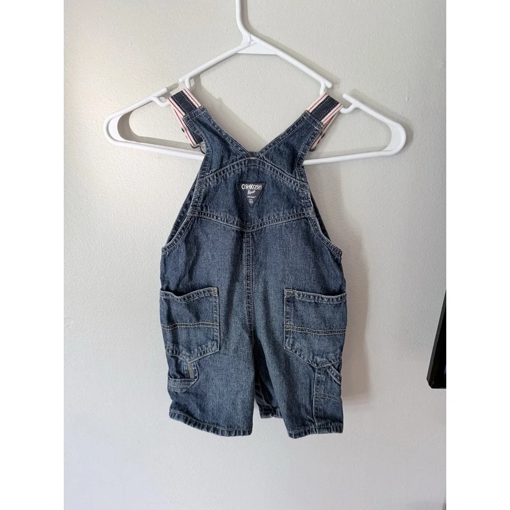 Baby OshKosh B'gosh‎ Blue Denim Overalls 18-24 Months with Red Stripes